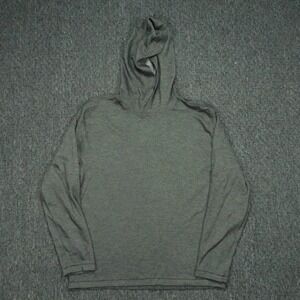 Mizzen Main Hoodie Mens Medium Black Gray Lightweight Hooded Preppy Stretch